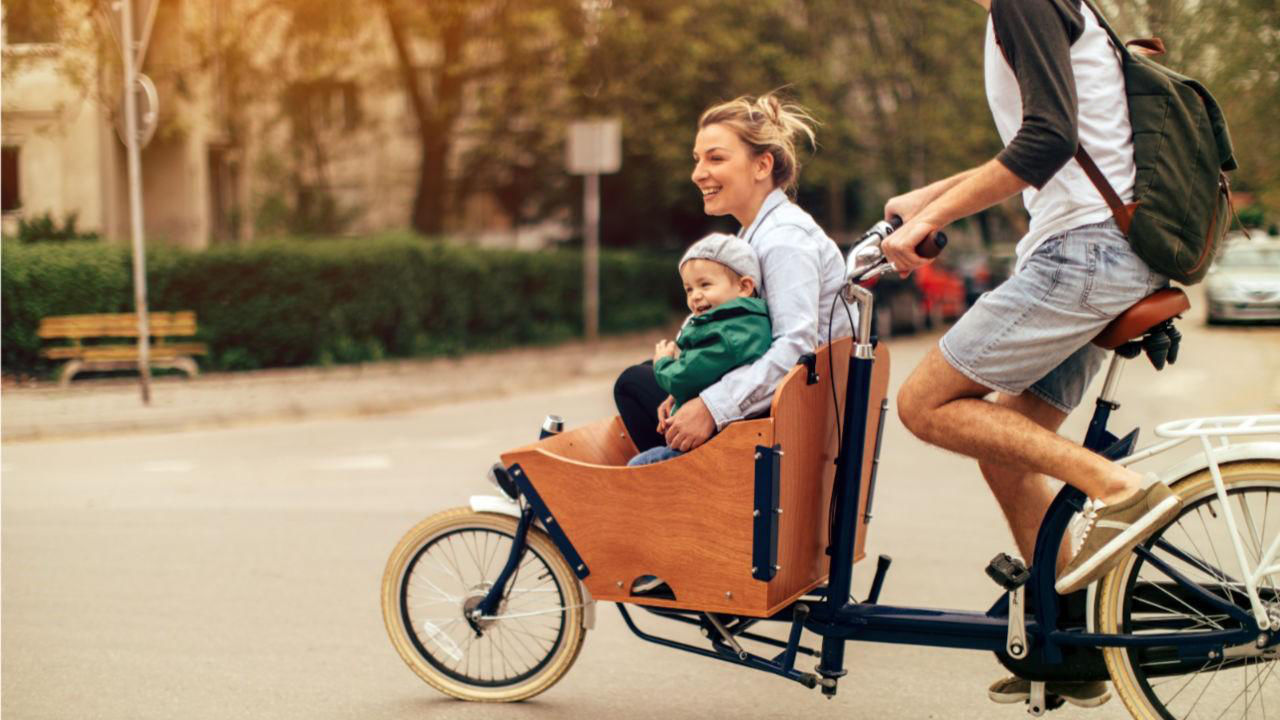 Cargo bike with persons