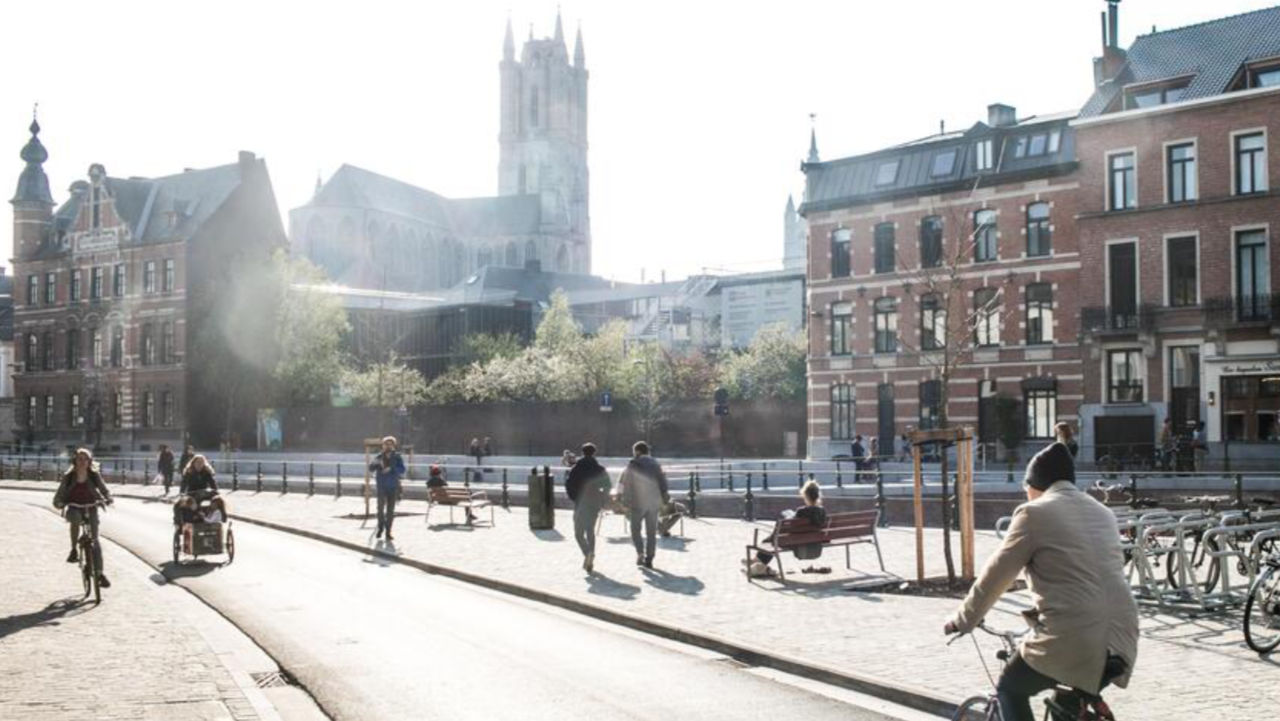 Cyclists in the city of Ghent
